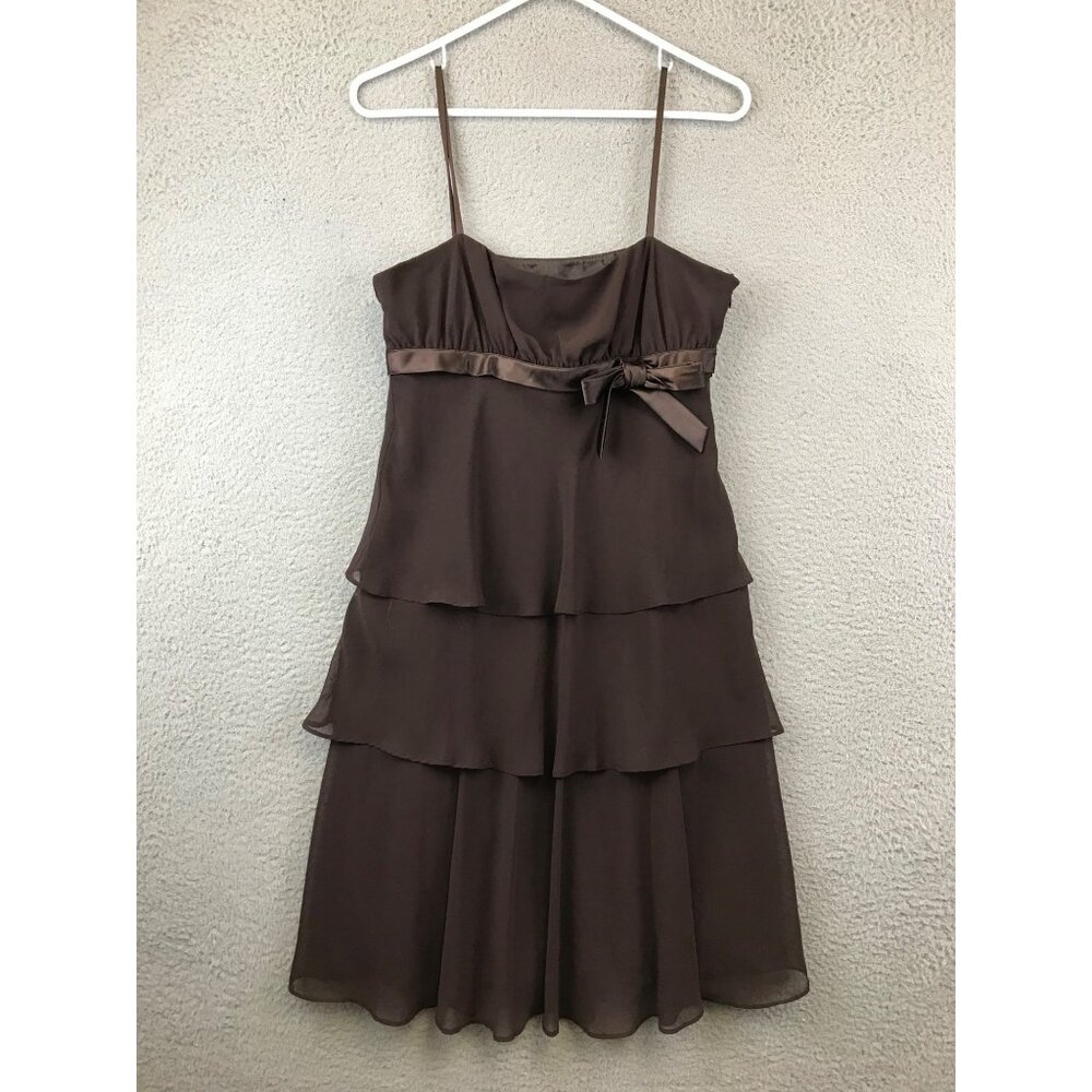 Vintage Jones wear dress SIZE 6 BROWN RUFFLE DRESS